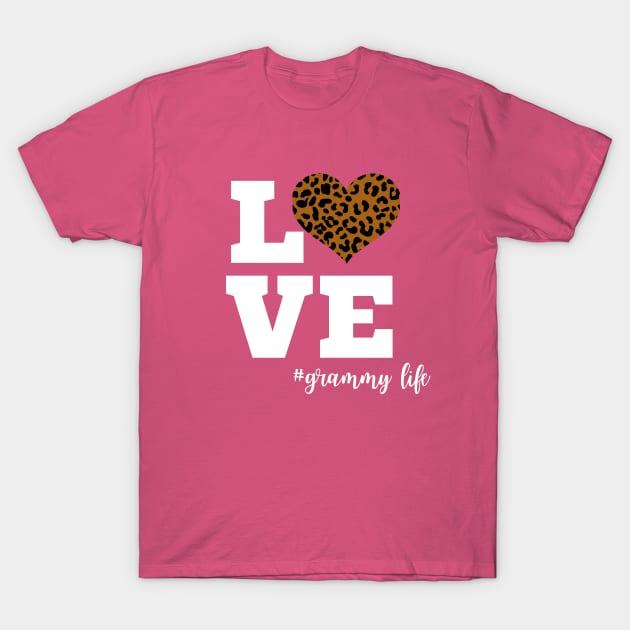 Love Grammy Life Leopard Print Heart T-Shirt by Hello Sunshine